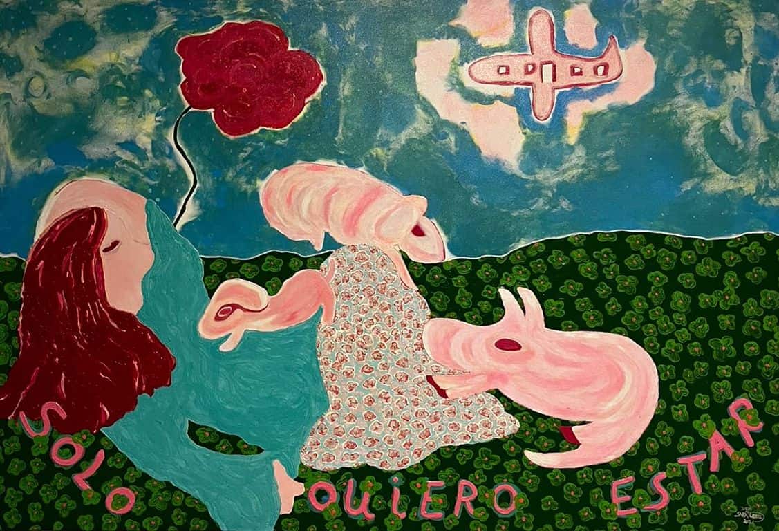 Sara Leoz, “Solo quiero estar”, 2021-2023. Acrílico sobre tela. Cortesía