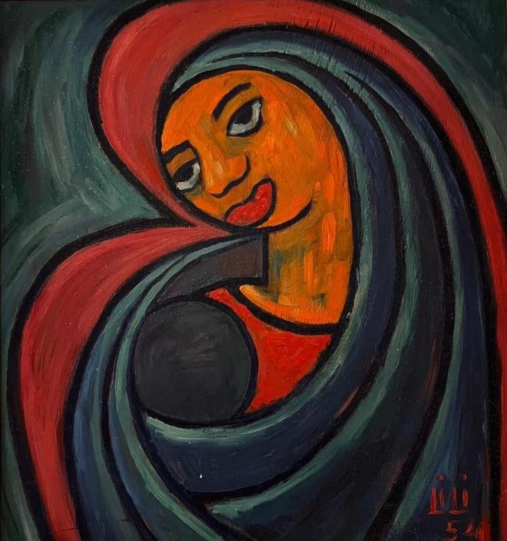 Lili del Mónico, Sin título, 1954 Óleo sobre madera 50 x 47 cm Cortesía