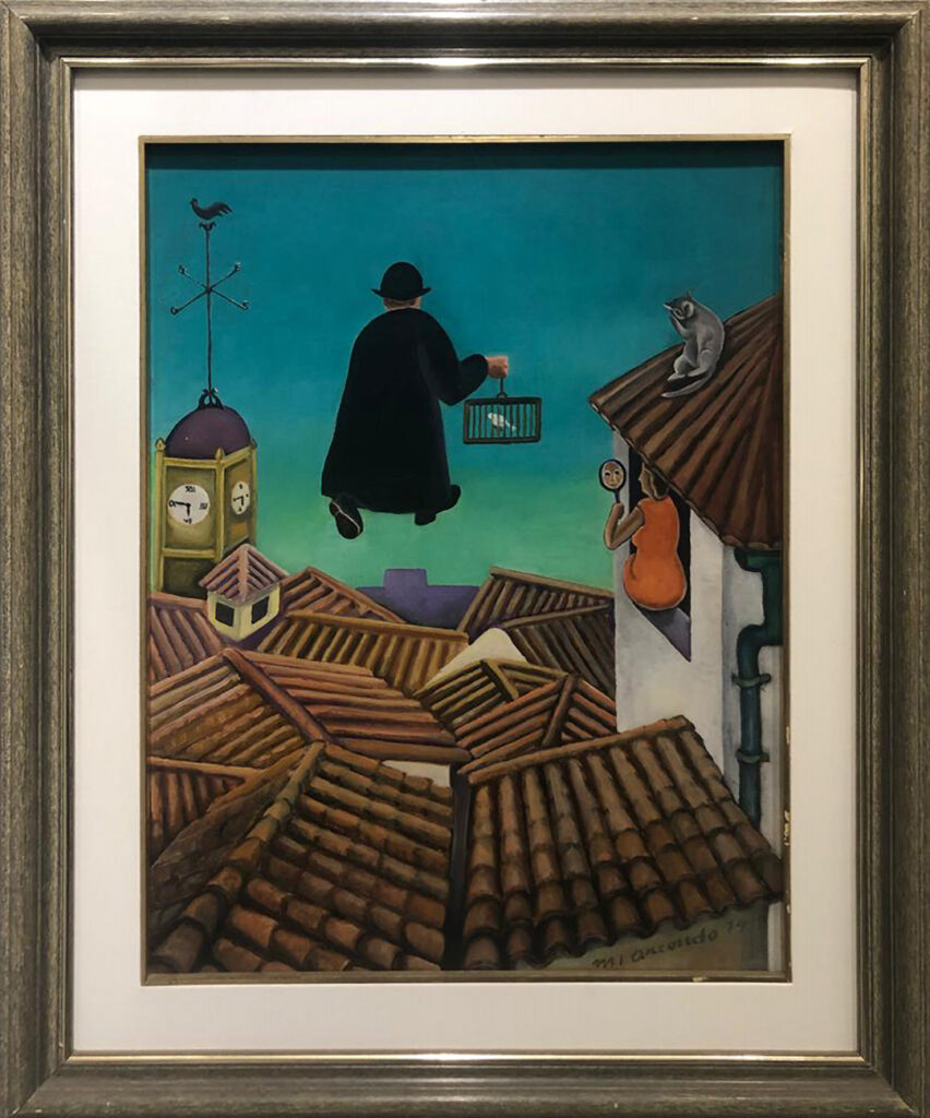 Mabel Arcondo, Las picardías de un cura párroco, 1974 Oleo sobre tabla 45 x 60 cm